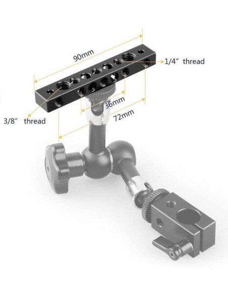Cheese Bar SMALLRIG 1091 con agujeros para tornillos de 1/4" y 3/8 "