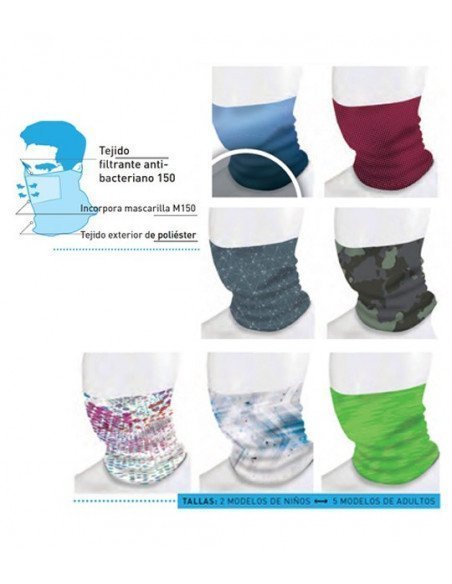 Cubrecuellos con Mascarilla M150 Homologado