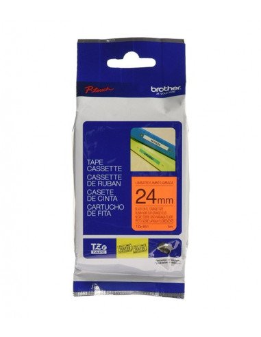 BROTHER TZe-B51 Black on Fluorescent Orange P-touch Tape - 24mm x 8m