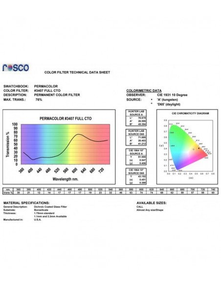 Cinegel 3408 1/2 CTO Rollo 1,22m x 7,6m ROSCO