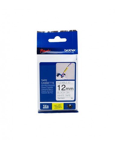 Cartucho BROTHER TZEFX231 Flexible Negro sobre Blanco - 12mm x 8m