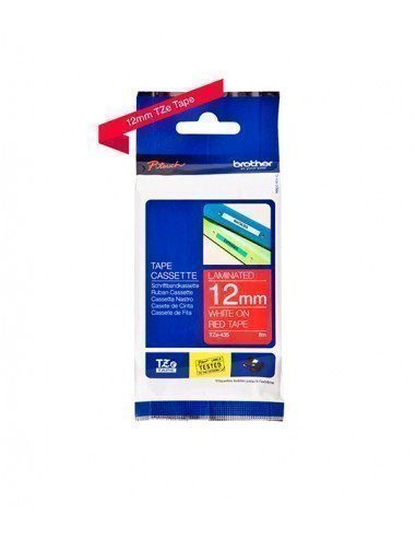 BROTHER TZe-435 White On Red Tape - 12mm x 8m