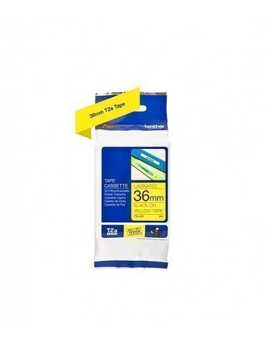 BROTHER TZe-611 Black on Yellow P-Touch Tape - 6mm x 8m