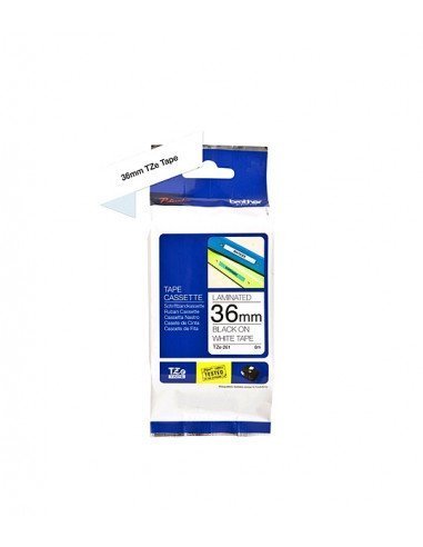 BROTHER TZe-261 Black on White P-touch Tape - 36mm x 8m