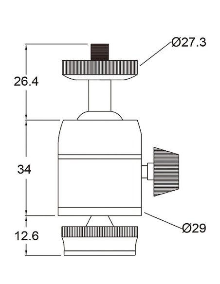 Mini Ball Head with Hot Shoe Adapter - Adaptador KUPO KS-CB03 Cabezal de Bola Mini con Zapata