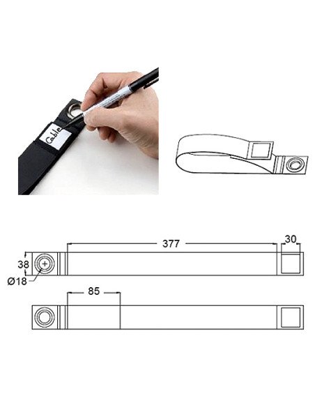 Sujetacables KUPO EZ440CH-B - 38 mm x 400 mm