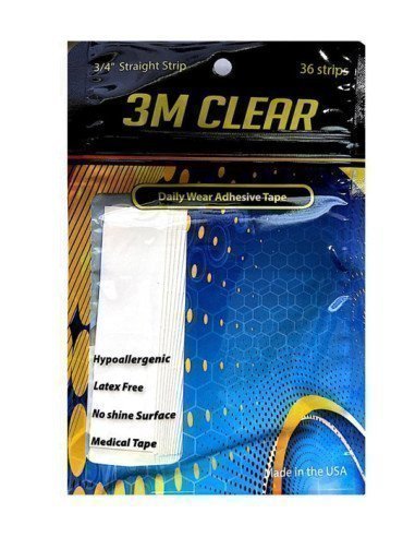 3M Clear Tape 3/4" Straight Strips Precut - Wig