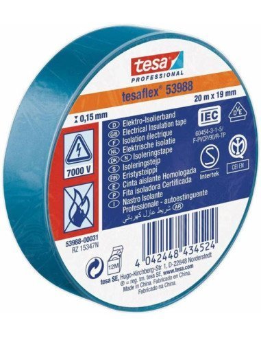 TESA 53988 Insulating Tape - 19mm x 20m roll Blue