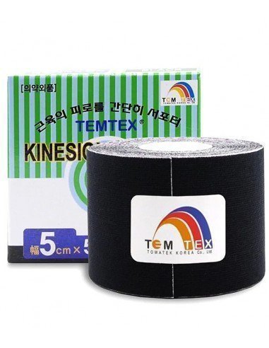 Cinta Kinesioterapia TEMTEX - 5cm x 5m Negro