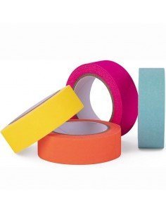 APLI Paper Tape 15mm x 10m - Neon - 4 Pack