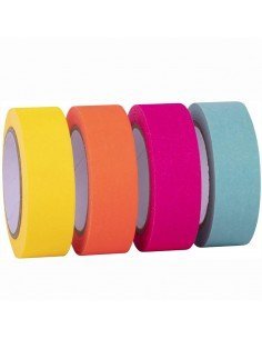 APLI Paper Tape 15mm x 10m - Neon - 4 Pack 2