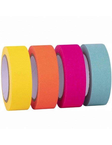 Cinta de Papel APLI Fluorescente - 15mm x 10m - Pack de 4 unidades