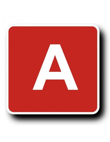 Camera Tag A - Blanco sobre Rojo