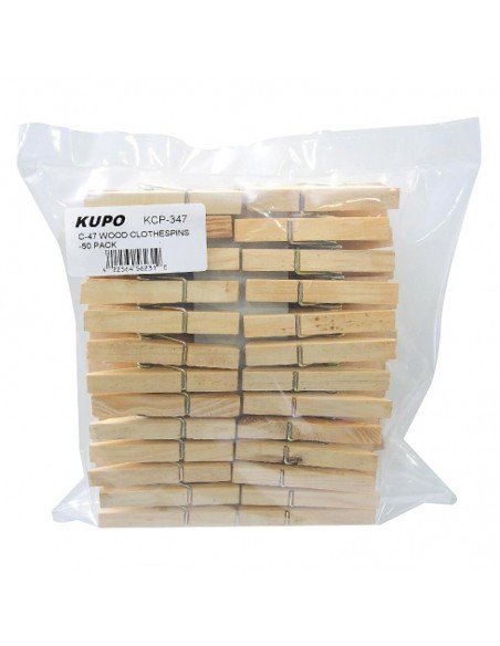KUPO KCP347 Wood Spring-Type Cloths Pins - Set of 50