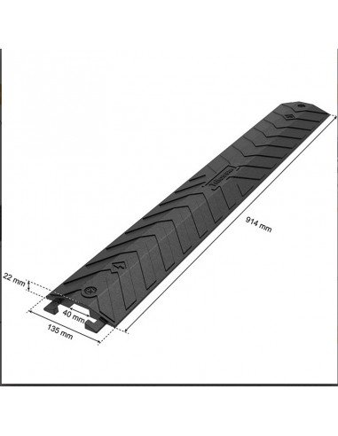 Pasacables Triton Blue CB1 – 1 Canal, 914 mm, Negro