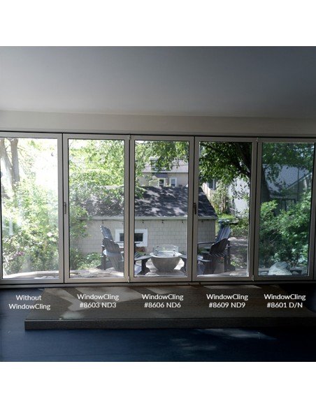 Stackable ND WindowCling filter for adjustable density