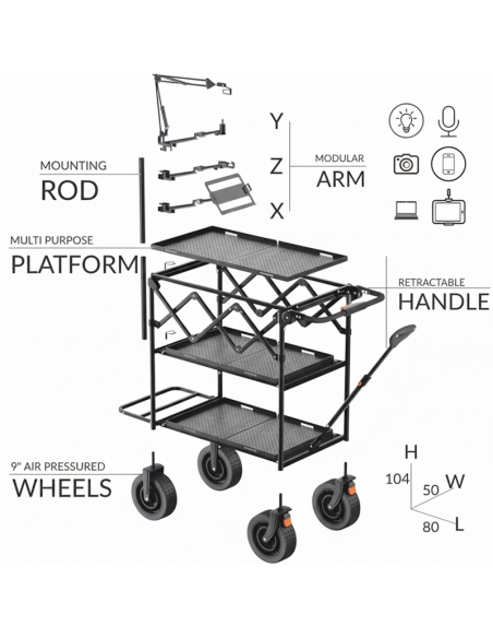 Titanrig Cart Accessory – Mounting Rod 110 CM